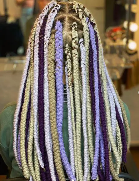 Multicolored Yarn Braids Styles